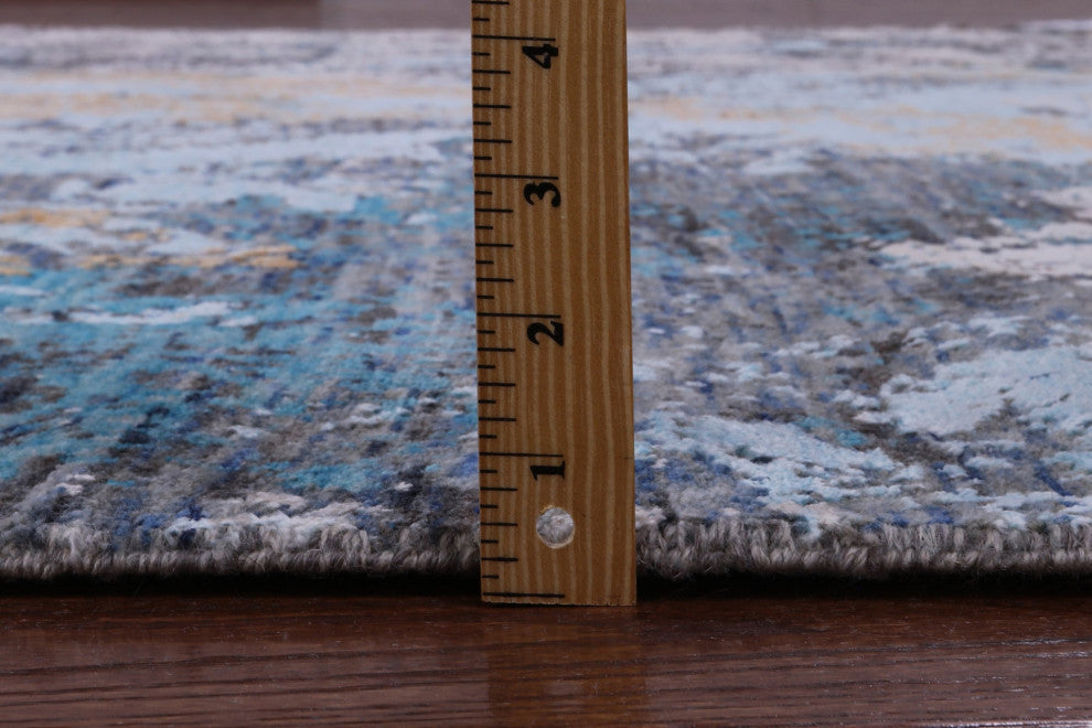 7' 11" X 9' 10" Modern Hand Knotted Wool & Silk Rug - Q13508