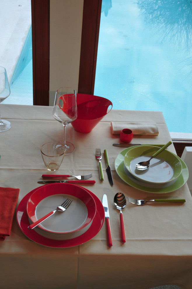 Fantasia Flatware Set, Red, 5 Pcs.