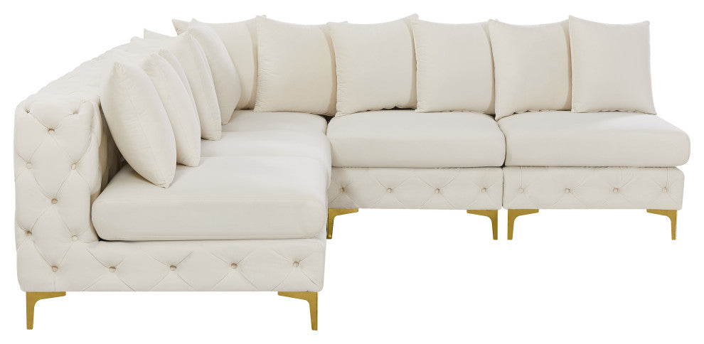 Tremblay Modular Sectional, Cream, L-Shaped, 5-Piece: Armless (4), Corner (1)