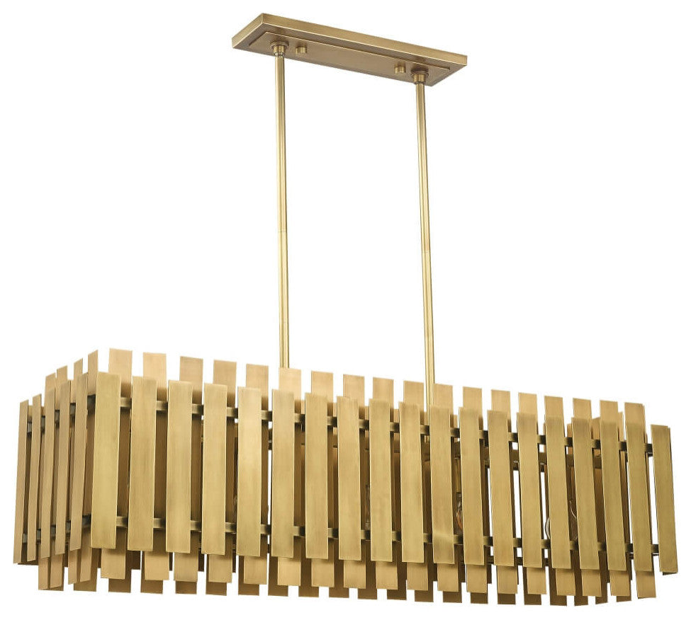 Livex Greenwich 5 Light 42" Linear Light, Natural Brass
