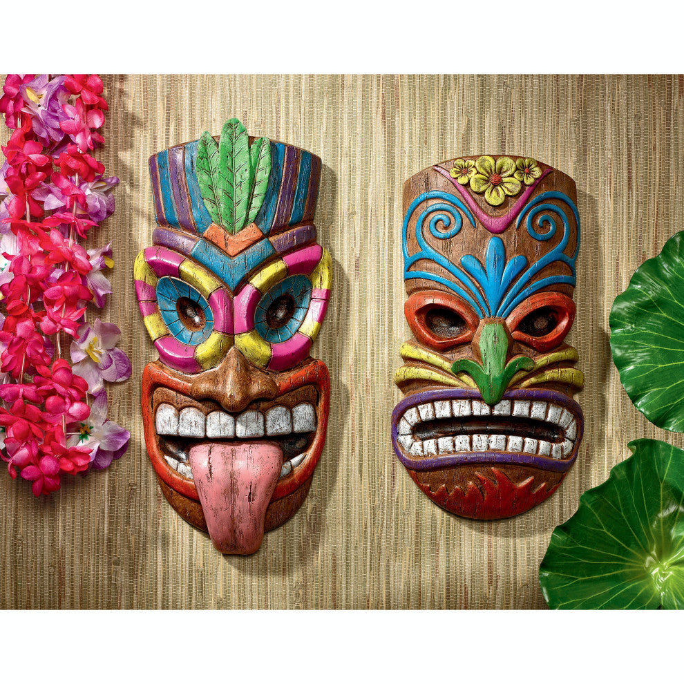 2-Piece Tiki Face Plaque Set