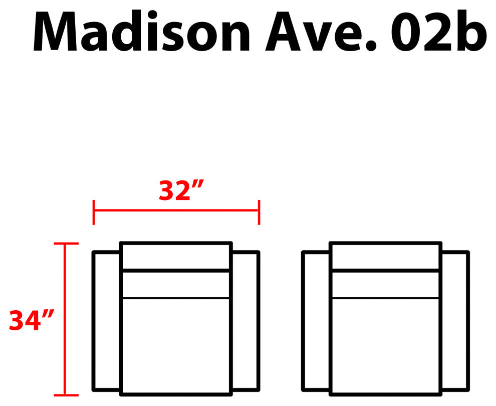 kathy ireland Madison Ave. 2 Piece Aluminum Patio Furniture Set 02b, Onyx