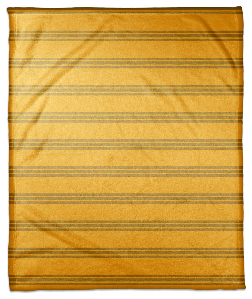 Yellow Stripes Fleece Blanket