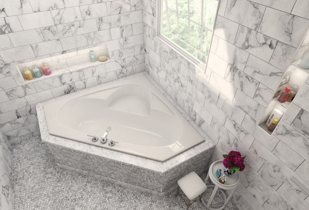 Malibu Puka Triangle Soaking Bathtub 59x59x19 Biscuit