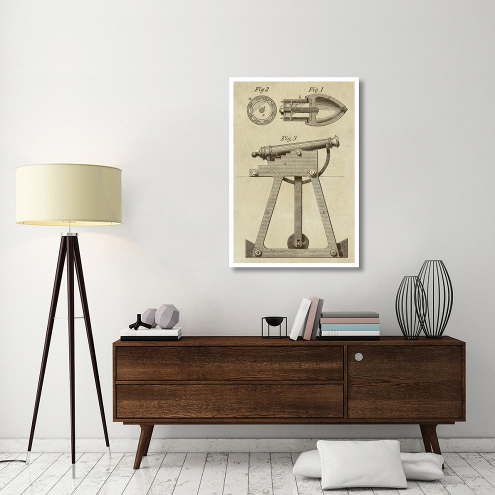 "Device for Adjusting Cannon Trajectory and Accuracy" Paper Art, 31"x46"