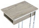 Modern Gray Oak and Chrome C Shape USB Side Table
