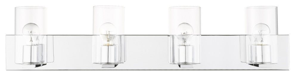 Livex Lighting Zurich 4 Light Polished Chrome Large Vanity Sconce