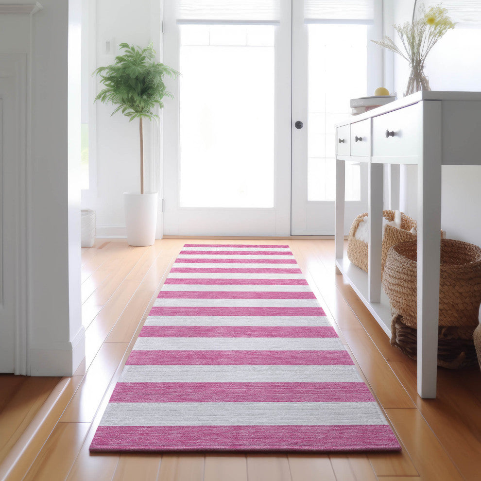 Premium Machine Washable Mayfield AMF528 Pink 2'3" x 7'6" Runner Rug