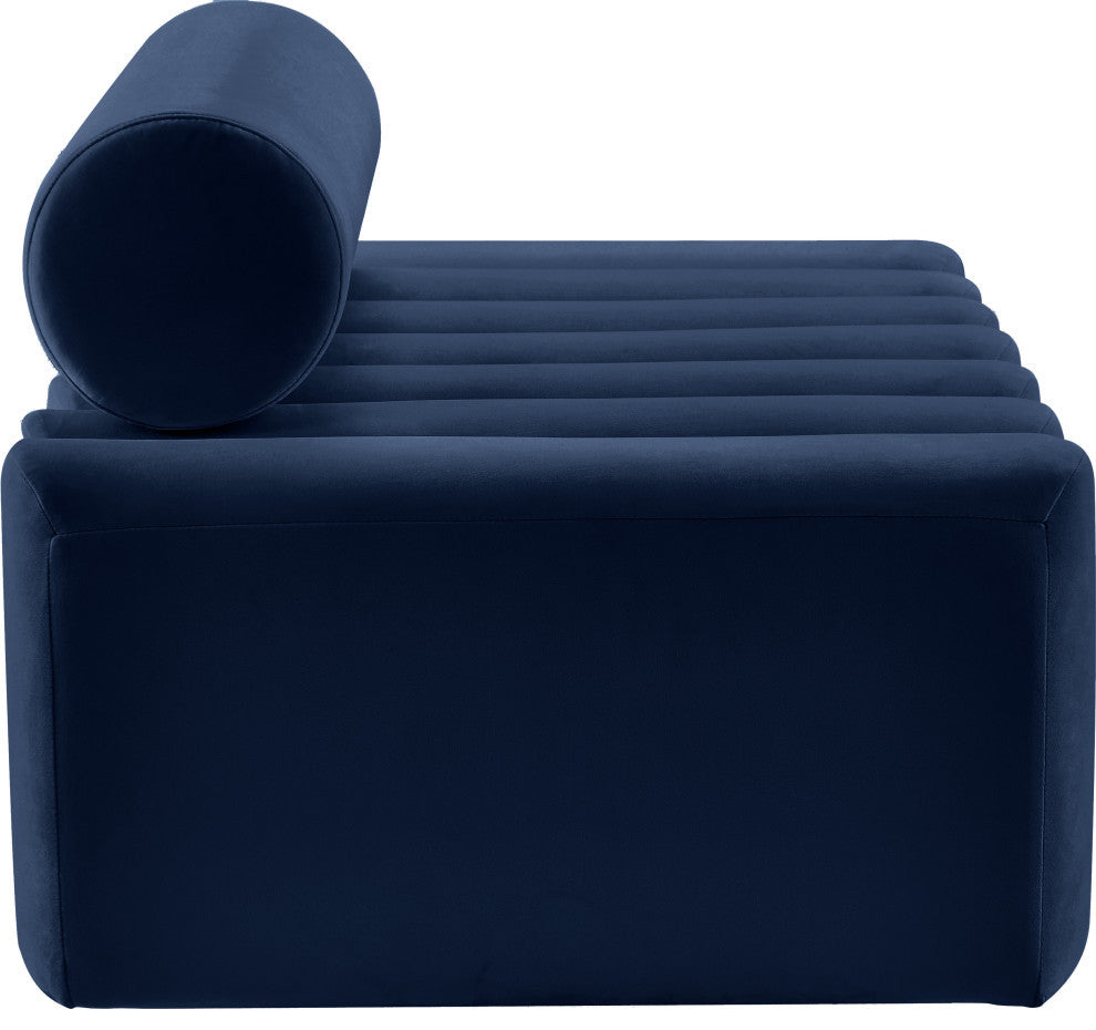 Melody Velvet Upholstered Chair, Navy, Loveseat