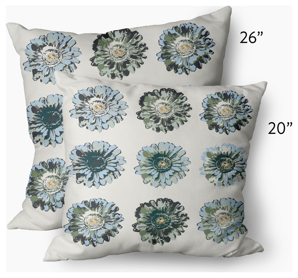 Gypsy Floral Decorative Throw Pillow, Green, 26"x26"