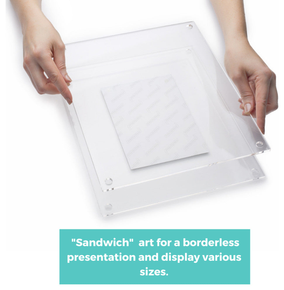 4x6" Clear UV Grade Acrylic Double Panel Floating Picture Frame