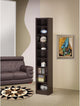 Glimmering Brown Narrow Wooden Bookcase