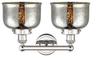 Edison Large Bell 2-Light 16" Vanity Light, Polished Nickel With Mercury Shade