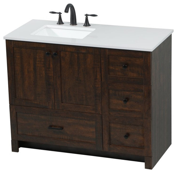 Home Living 19" Farmhouse Expresso-Light Bathroom Vanity