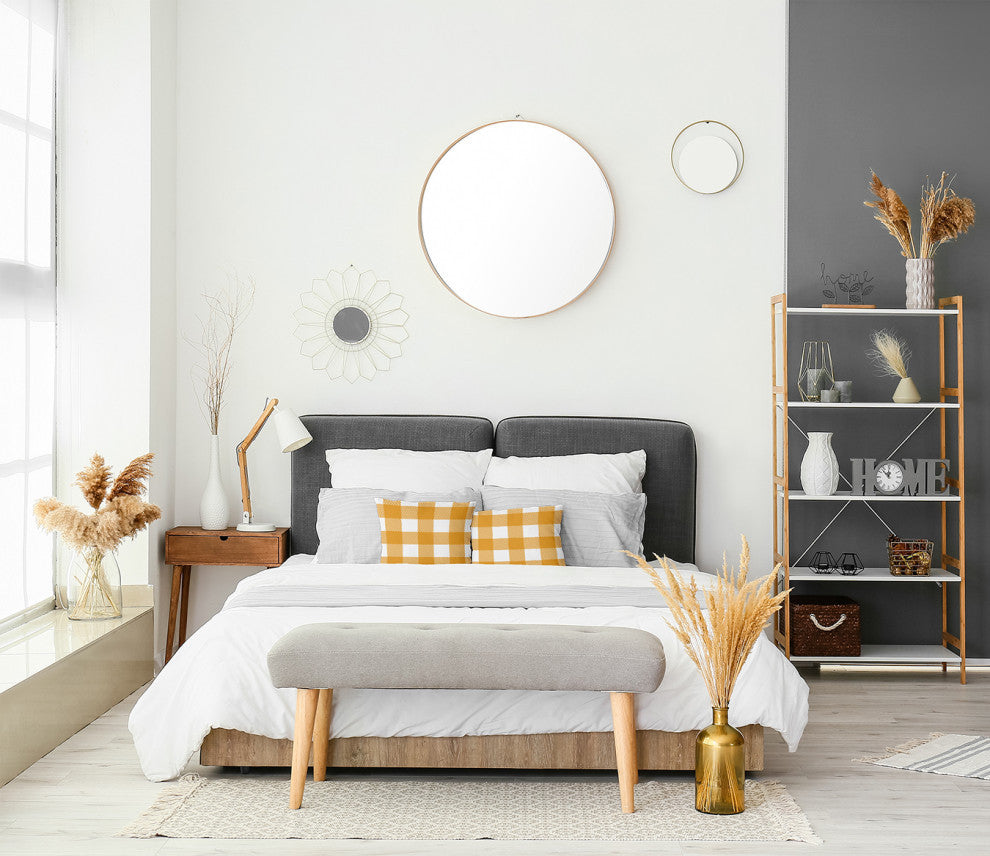 Buffalo Plaid Accent Pillow, Golden Mustard, 20"x20"