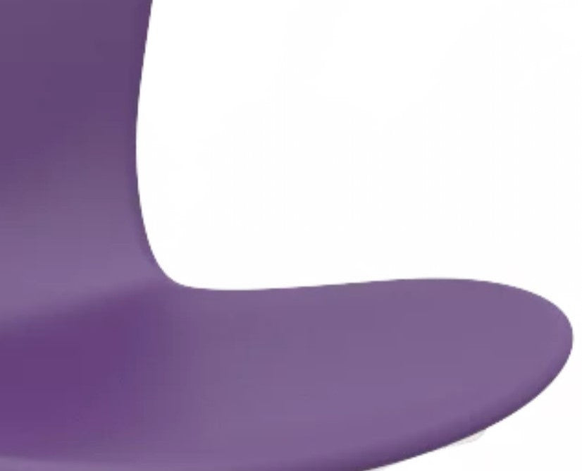 Modern Rocking Chair, Cantilever Chrome Base With Polypropylene Seat, Purple