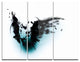 "Black Wings" Digital Metal Wall Art, 3 Panels, 36"x28"
