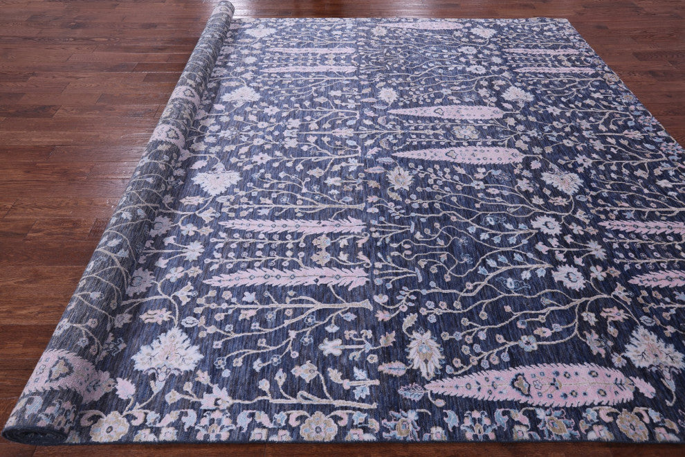 9' 10" X 14' 1" Wool and Silk Persian Ziegler Handmade Rug Q11807