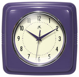 Square Retro 9.25 Purple Wall Clock