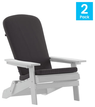 2PK White Chairs-Gray Cushions