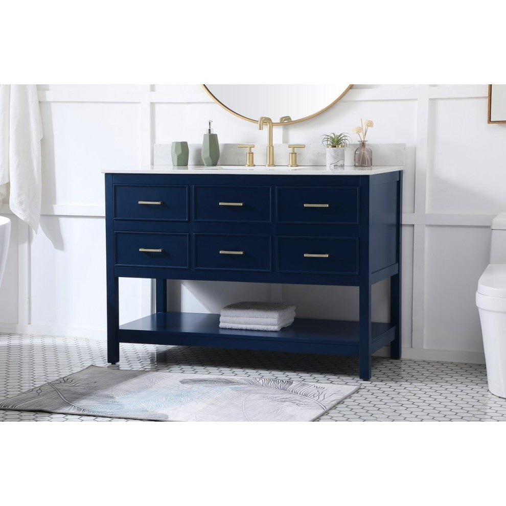 Elegant Decor Sinclaire Bathroom Vanity Blue