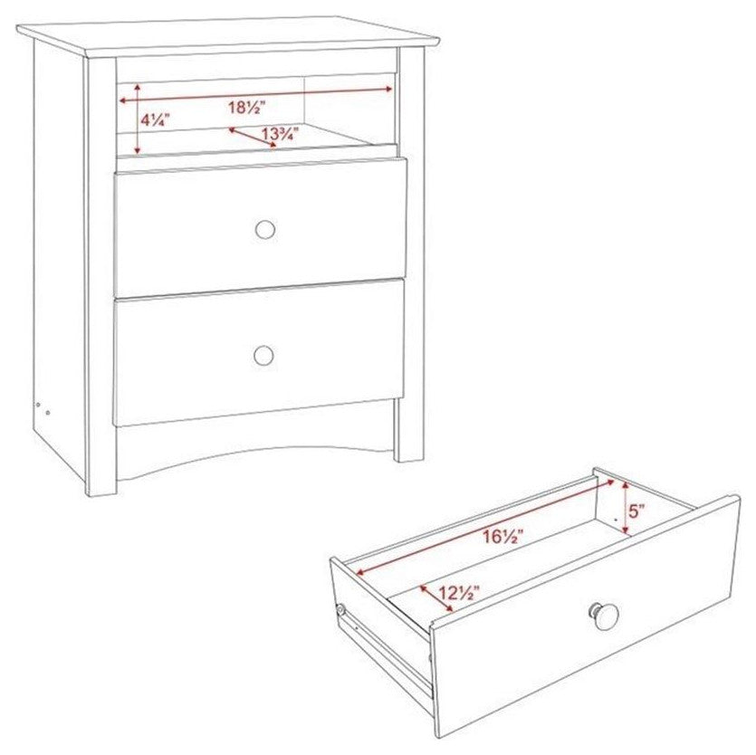 Prepac Fremont Espresso Tall Night Table