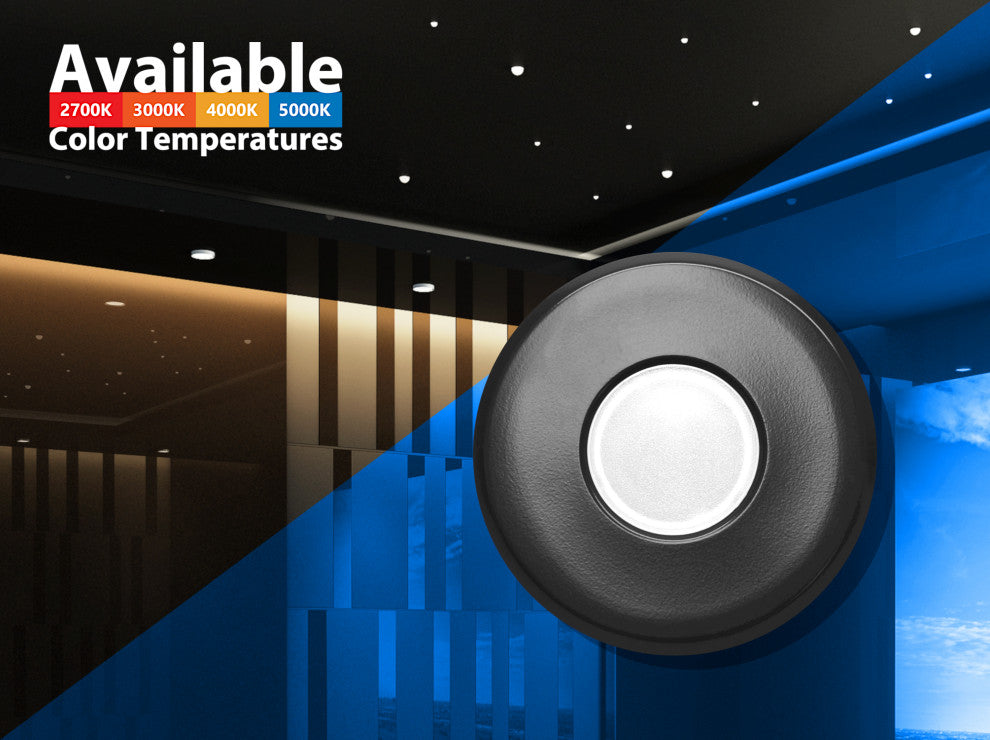 SureFit(v3) LED Flush Mount Ceiling Light, 3000K with Round Black Trim