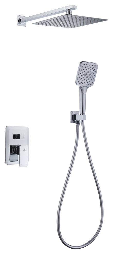 Brushed Nickel Wall Mounted  Shower Faucet Waterfall Shower Bar System, Chrome