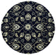 HomeRoots 5' x 7' Navy Floral Vines Indoor Outdoor Area Rug