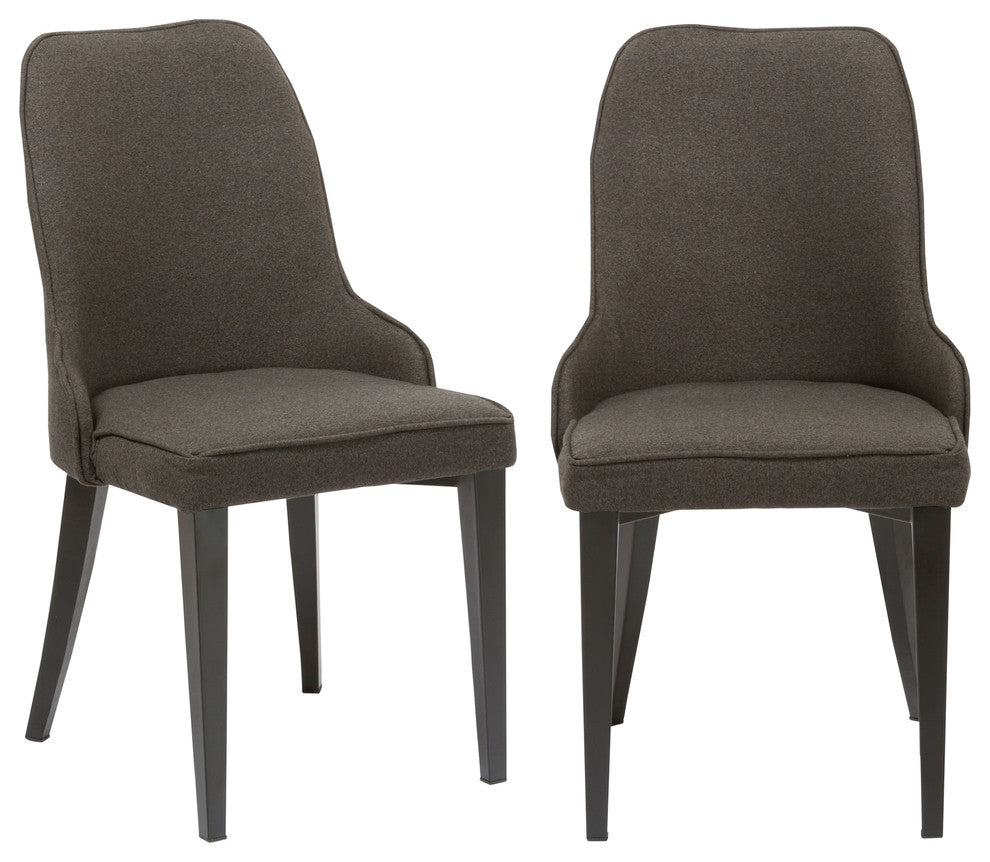Carmen Upholstery Dining Chairs, Set of 2, Dark Gray