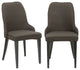 Carmen Upholstery Dining Chairs, Set of 2, Dark Gray