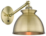 Ballston Adirondack 1-Light 8" Sconce-Arm Adjusts Up/Down, Antique Brass