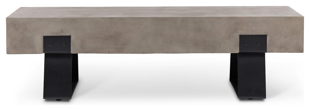 Mixx Industrial Bench, Black Legs, Dark Gray Seat