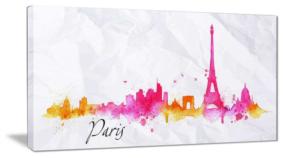 "Paris Pink Silhouette" Canvas Print