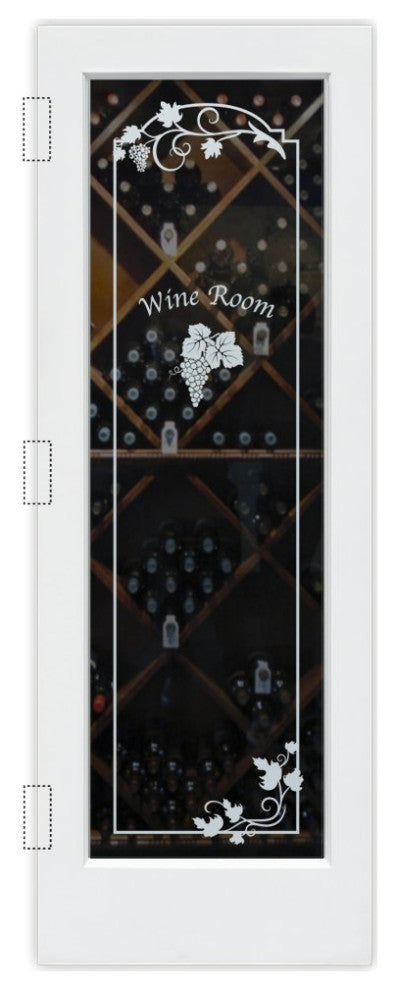 Wine Door - Grape Cluster Arched Border with Text - Primed - 32" x 96" -...