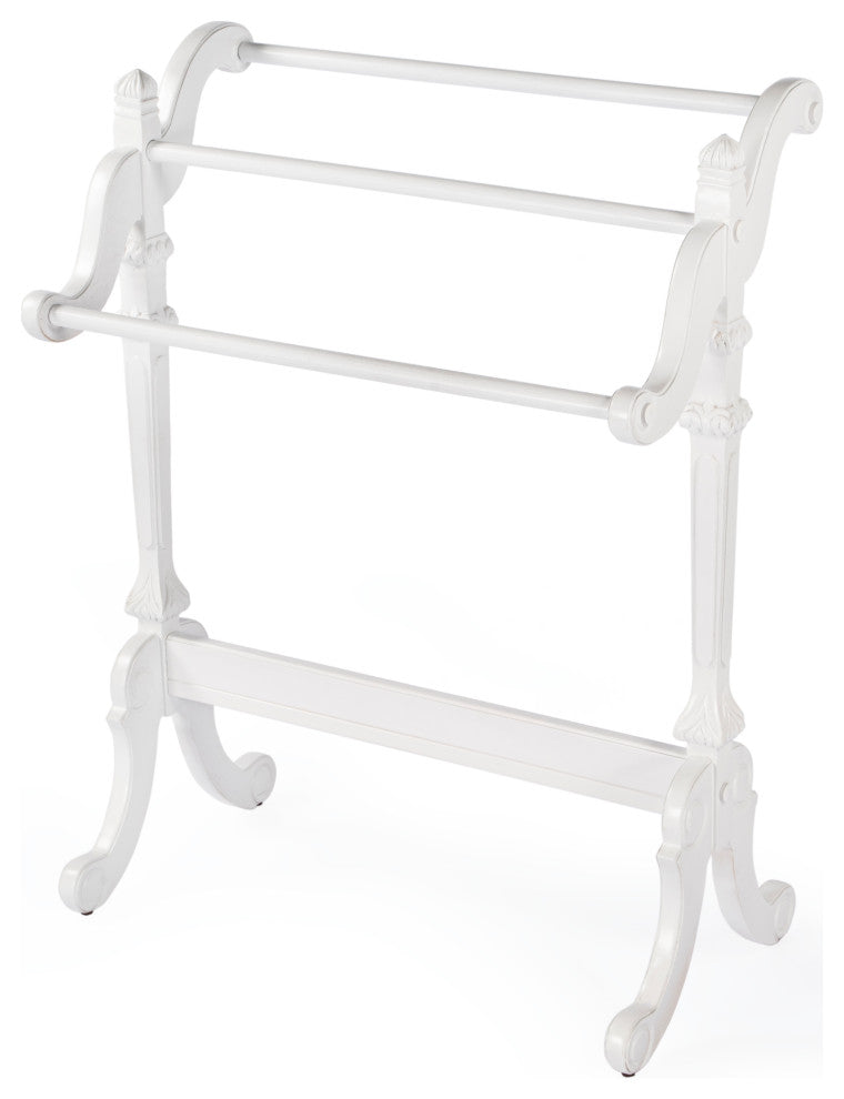 Newhouse Solid Wood Blanket Rack Stand, White