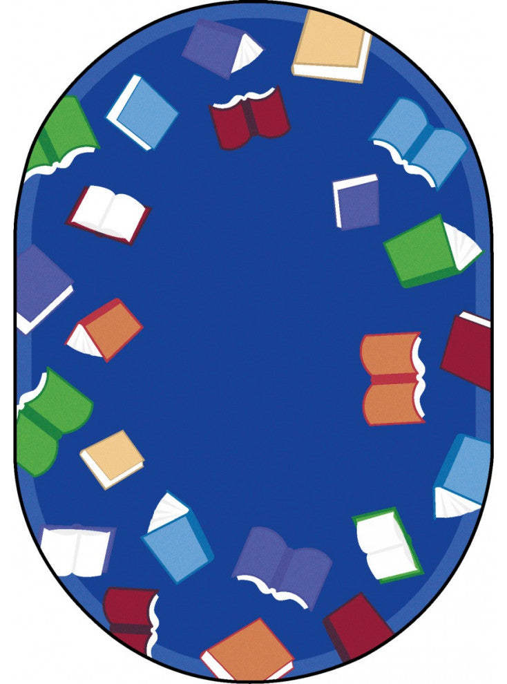 Fly Away With Reading 10'9" X 13'2" Oval Area Rug, Color Multi