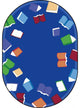 Fly Away With Reading 10'9" X 13'2" Oval Area Rug, Color Multi