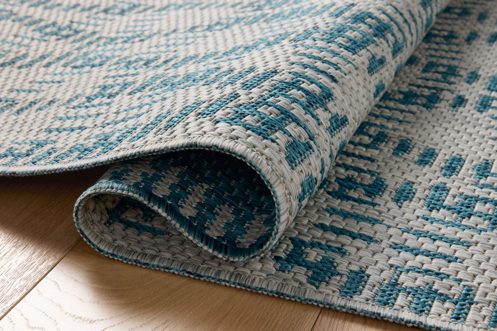 Loloi Easton Fog / Teal 7'-10" x 10' Area Rug