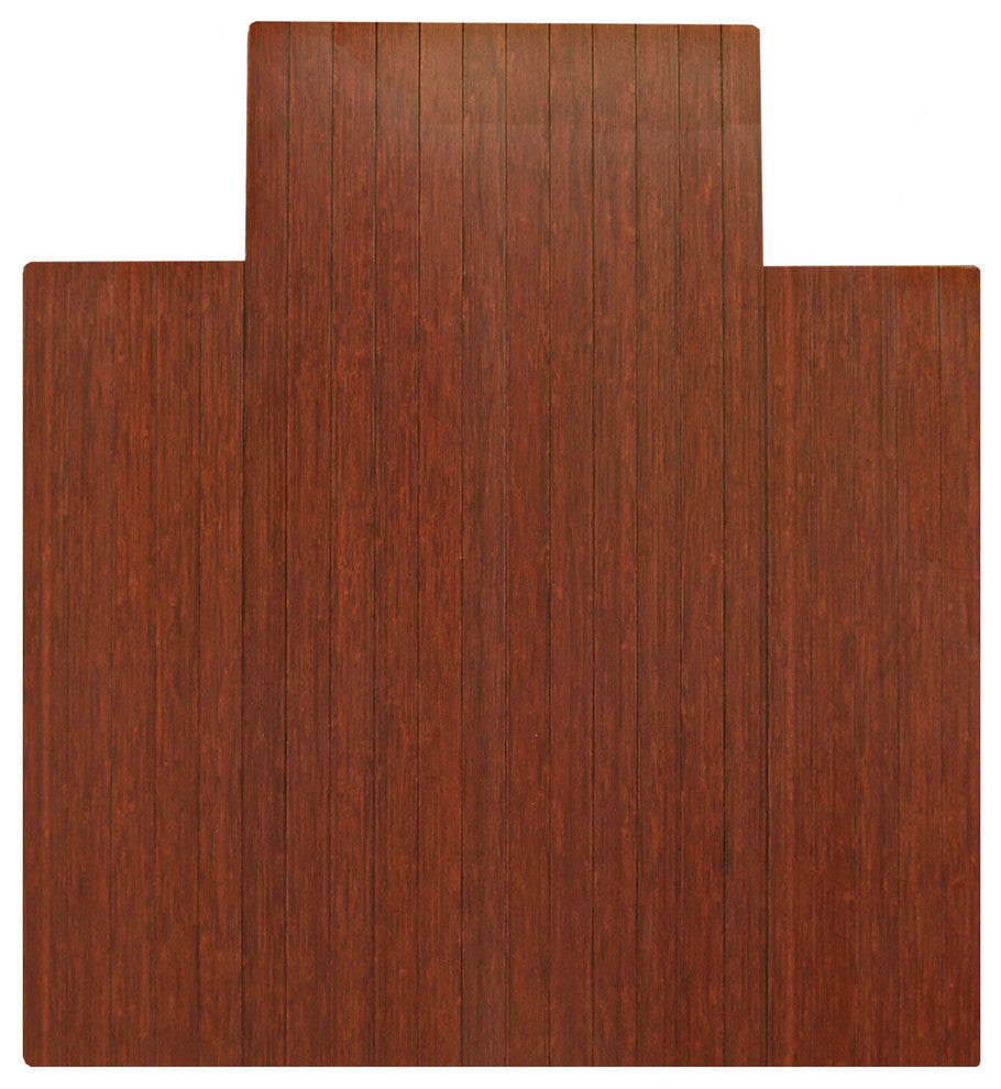 Jovert Bamboo Roll-Up Chair Mat, Dark Cherry, With Lip, 44"x52"