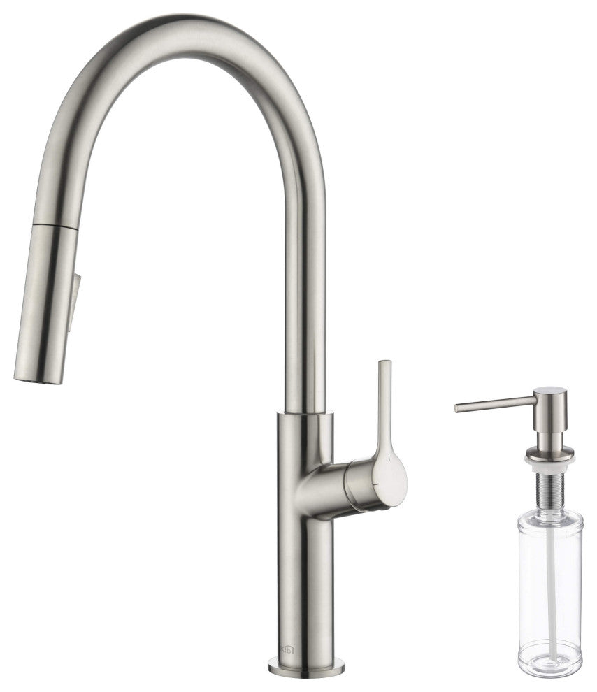 Fusion-T Single Handle Pull Down Sink Faucet With Soap Dispenser, Brushed Nickel