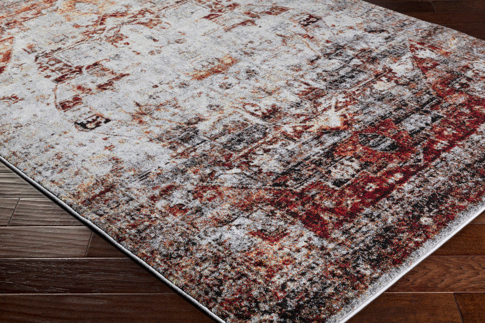 Serapi Traditional Dark Red, White Area Rug, 7'10"x10'6"