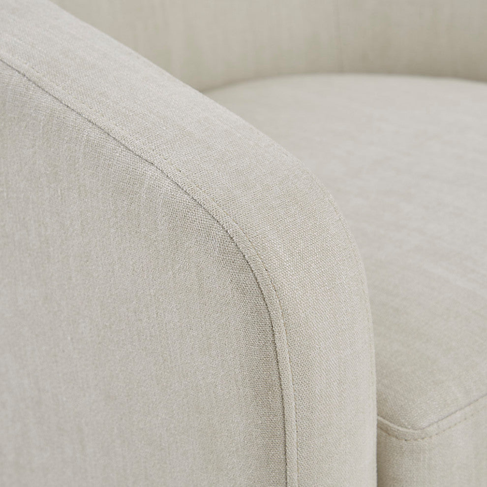 Martha Stewart Amber Low Back Tub Style Swivel Accent Chair, Ivory