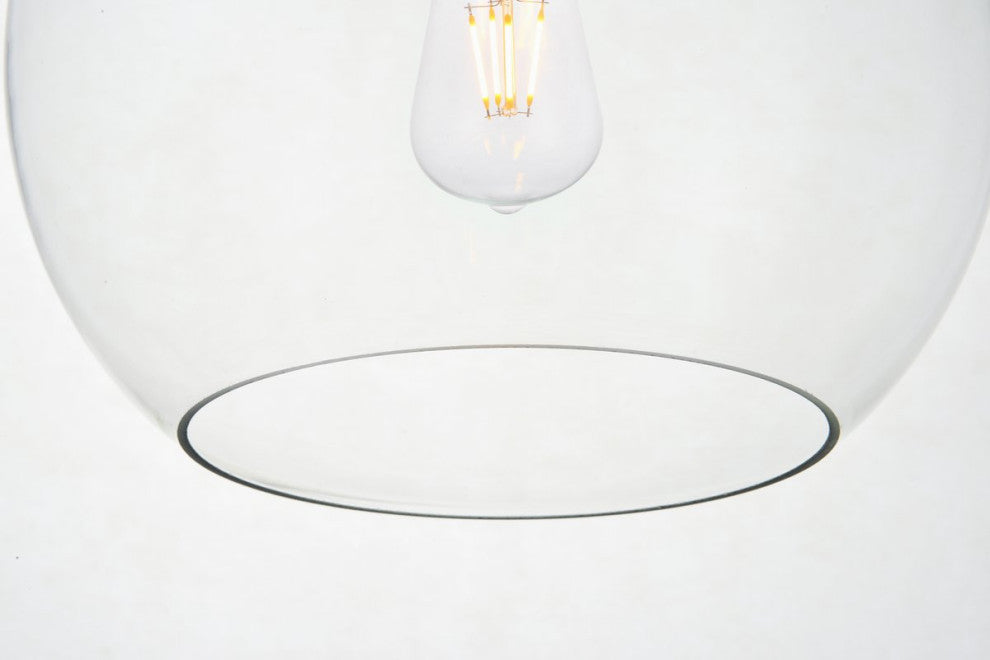 Betty 1-Light Brass Plug-In Pendant With Clear Glass