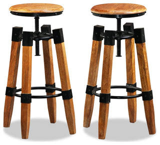 vidaXL Bar Stools 2 pcs Solid Mango Wood
