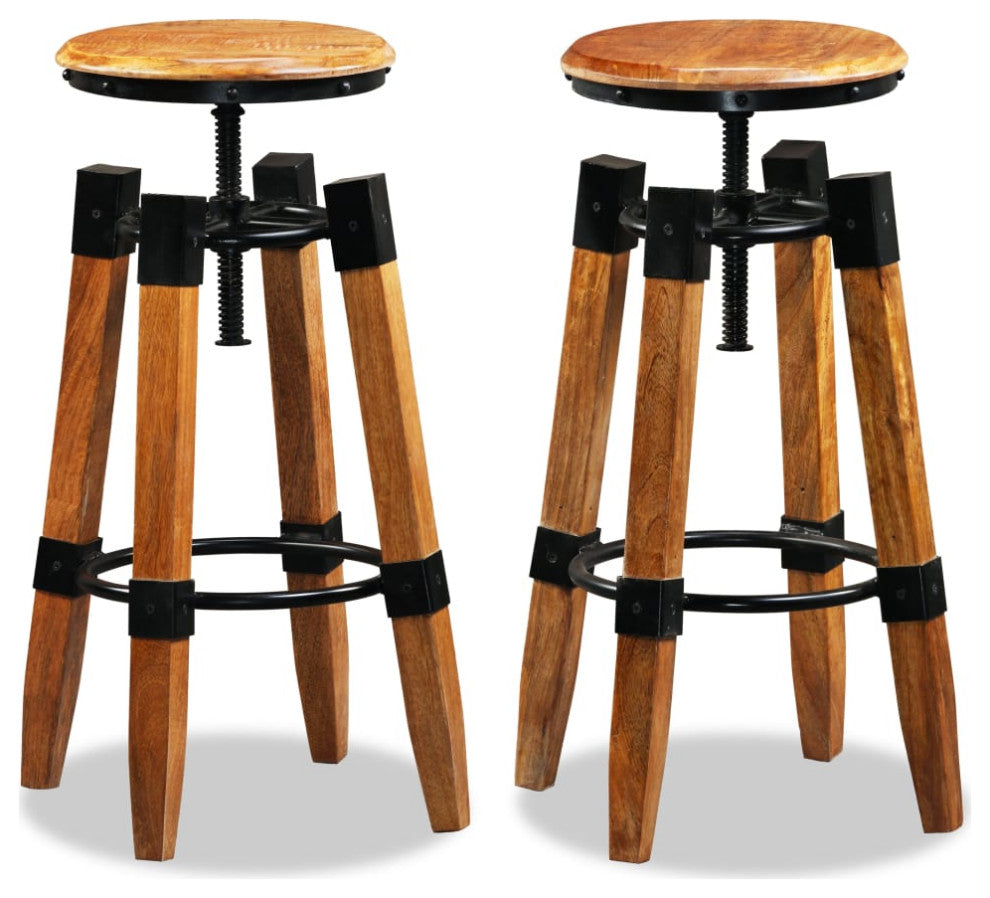 vidaXL Bar Stools 2 pcs Solid Mango Wood