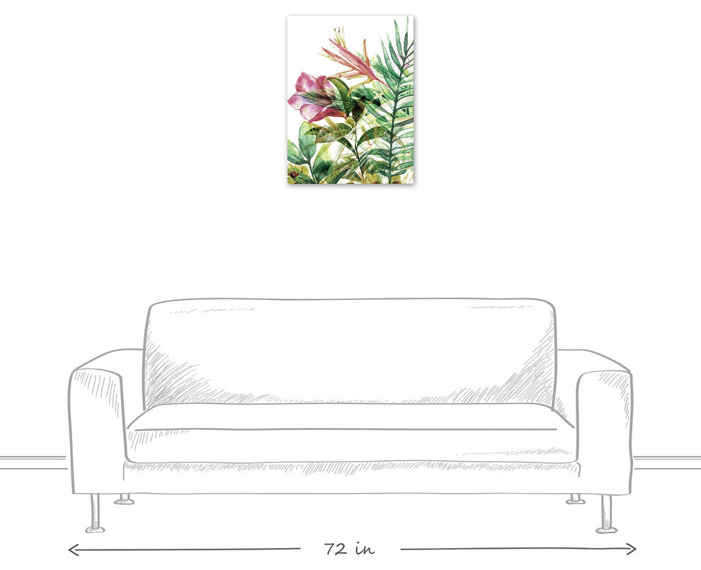 Tropical Floral Plants 18x24 Canvas Wall Art