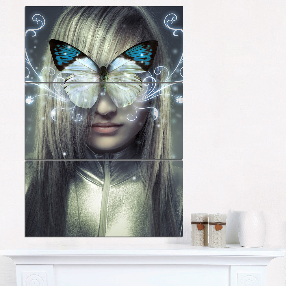 "Serious Young Blonde" Digital Metal Wall Art, 3 Panels, 28"x36"