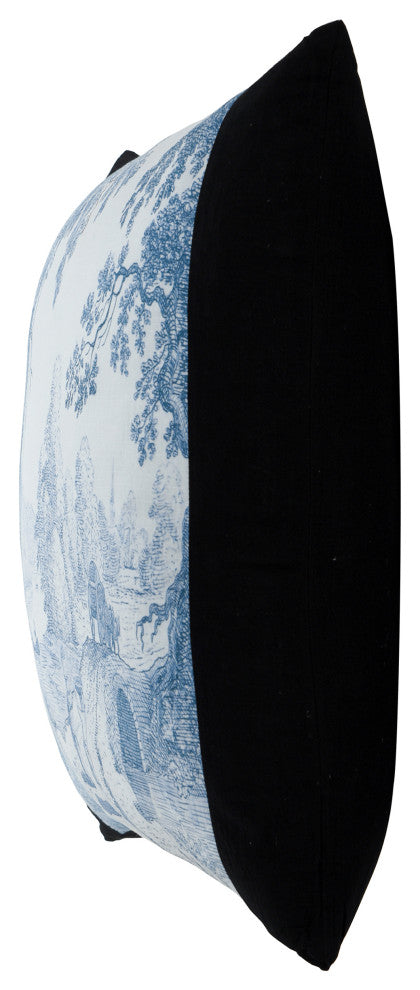 Dann Foley Square Linen Cushion Toile de Jouy Upholstery