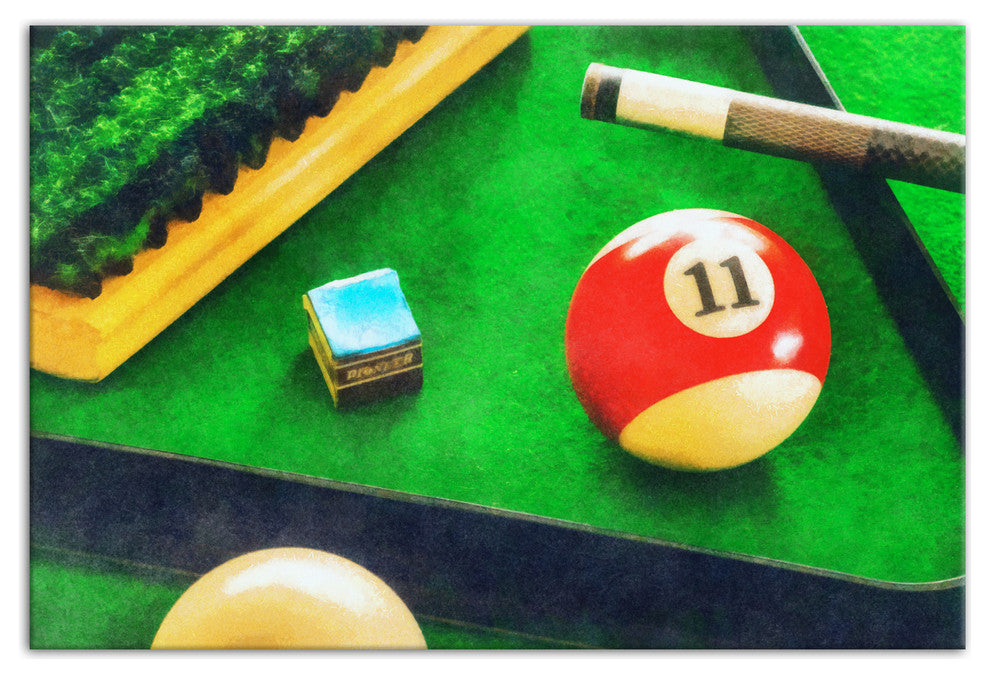 Faded Billards Pool Table 16"x24" Print on Canvas
